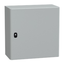 Cassetta in acciaio montata a parete, Spacial S3D, porta piena, con piastra di montaggio, 500x500x250mm, IP66, IK10