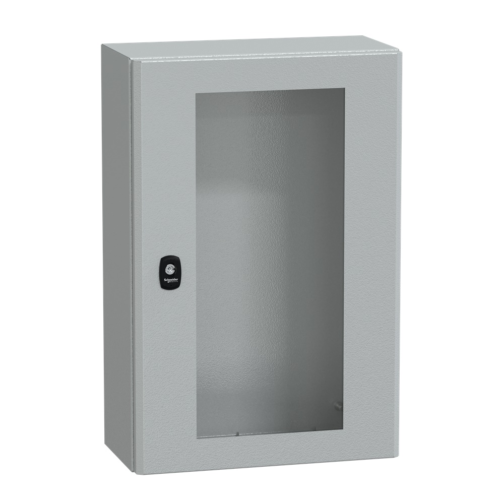 Cassetta in acciaio montata a parete, Spacial S3D, porta trasparente, senza piastra di montaggio, 600x400x200mm, IP66, IK08