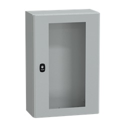 Cassetta in acciaio montata a parete, Spacial S3D, porta trasparente, senza piastra di montaggio, 600x400x200mm, IP66, IK08