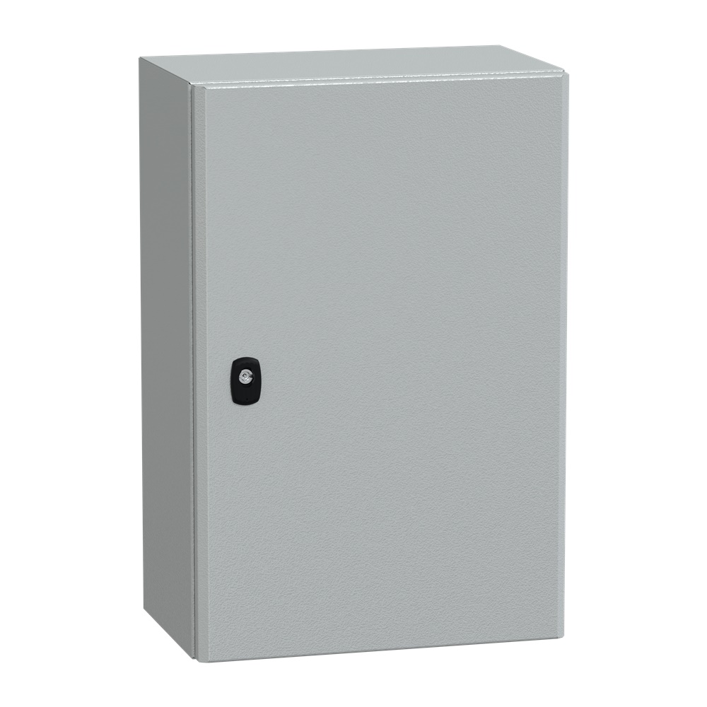 Cassetta in acciaio montata a parete, Spacial S3D, porta piena, con piastra di montaggio, 600x400x250mm, IP66, IK10