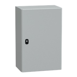 Cassetta in acciaio montata a parete, Spacial S3D, porta piena, con piastra di montaggio, 600x400x250mm, IP66, IK10