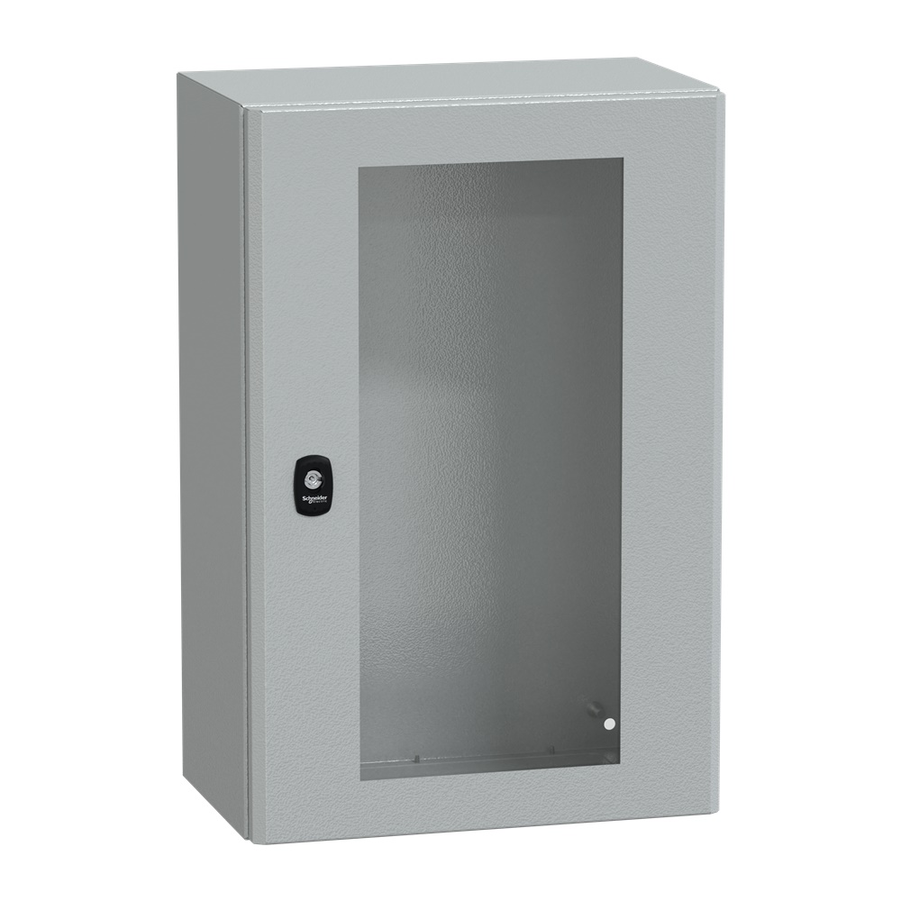 Cassetta in acciaio montata a parete, Spacial S3D, porta trasparente, senza piastra di montaggio, 600x400x250mm, IP66, IK08