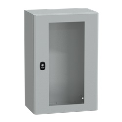 Cassetta in acciaio montata a parete, Spacial S3D, porta trasparente, senza piastra di montaggio, 600x400x250mm, IP66, IK08