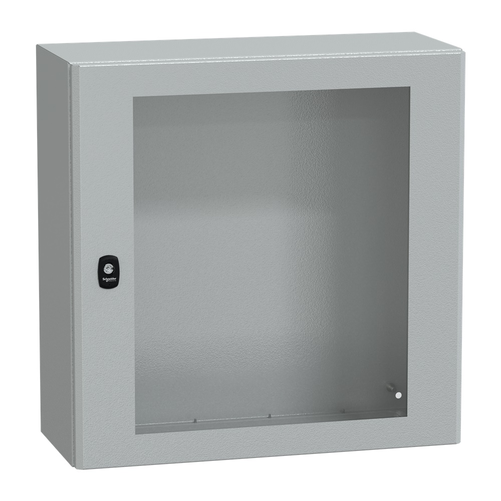 Cassetta in acciaio montata a parete, Spacial S3D, porta trasparente, senza piastra di montaggio, 600x600x250mm, IP66, IK08