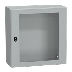 Cassetta in acciaio montata a parete, Spacial S3D, porta trasparente, senza piastra di montaggio, 600x600x250mm, IP66, IK08