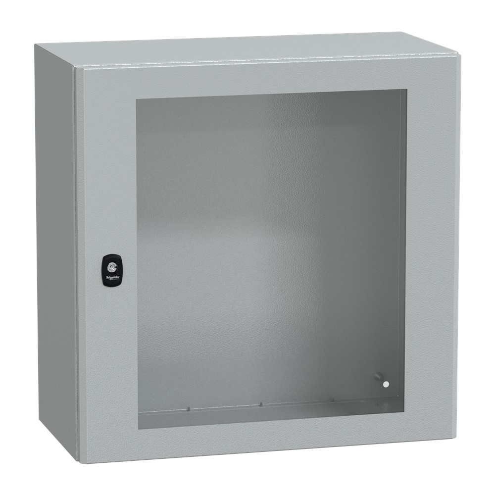 Cassetta in acciaio montata a parete, Spacial S3D, porta trasparente, senza piastra di montaggio, 600x600x300mm, IP66, IK08