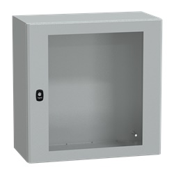 Cassetta in acciaio montata a parete, Spacial S3D, porta trasparente, senza piastra di montaggio, 600x600x300mm, IP66, IK08