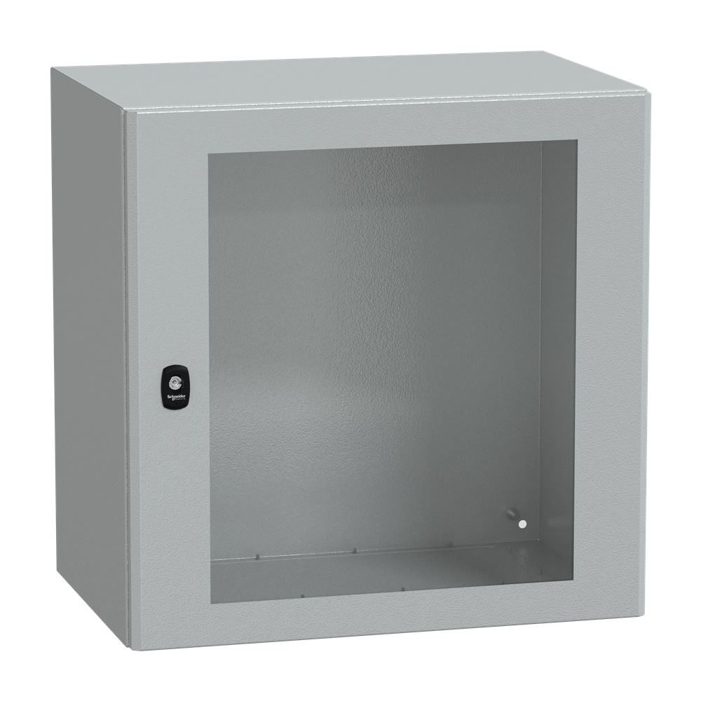 Cassetta in acciaio montata a parete, Spacial S3D, porta trasparente, senza piastra di montaggio, 600x600x400mm, IP66, IK08