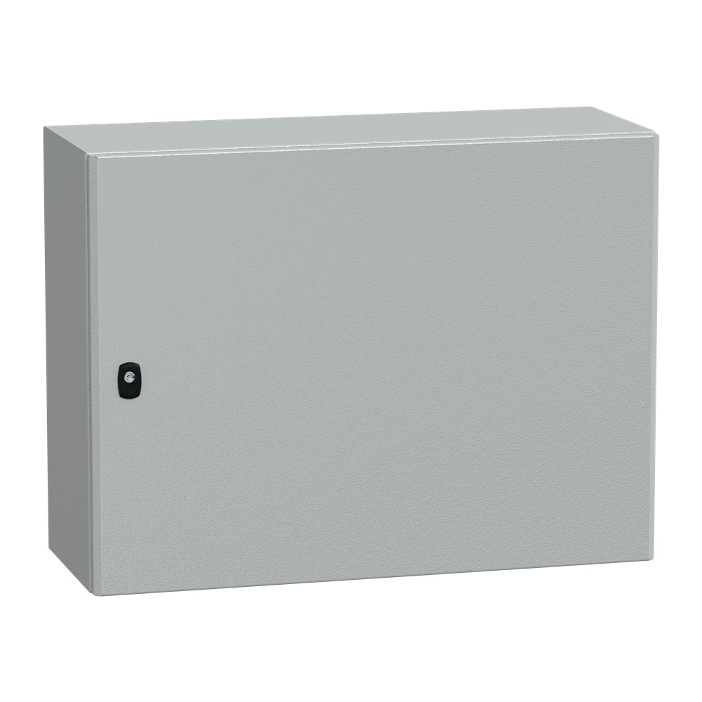 Cassetta in acciaio montata a parete, Spacial S3D, porta piena e piastra di montaggio 600x800x300 mm, IP66, IK10