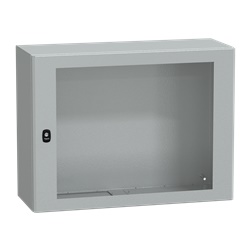 Cassetta in acciaio montata a parete, Spacial S3D, porta trasparente, senza piastra di montaggio, 600x800x300mm, IP66, IK08