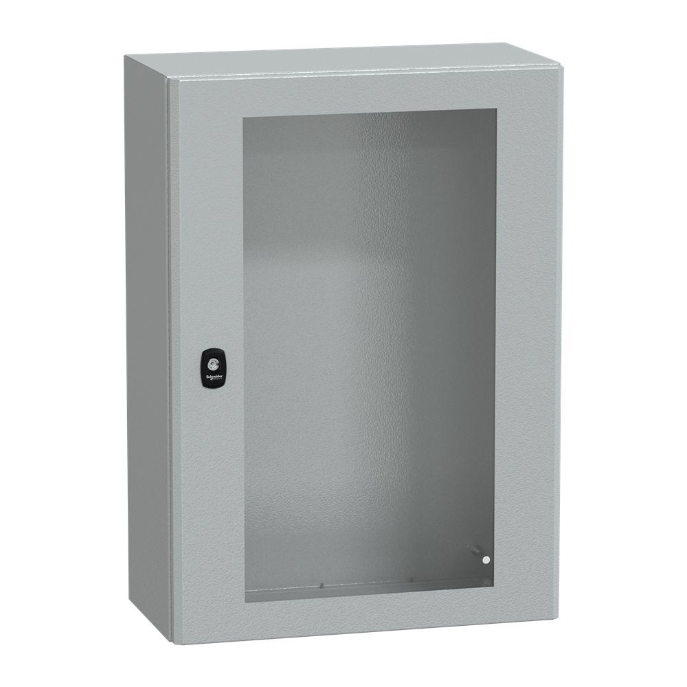 Cassetta in acciaio montata a parete, Spacial S3D, porta trasparente, senza piastra di montaggio, 700x500x250mm, IP66, IK08