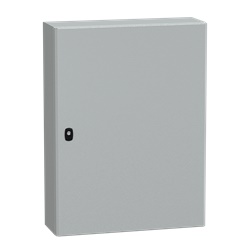 Cassetta in acciaio montata a parete, Spacial S3D, porta piena, con piastra di montaggio, 800x600x200mm, IP66, IK10