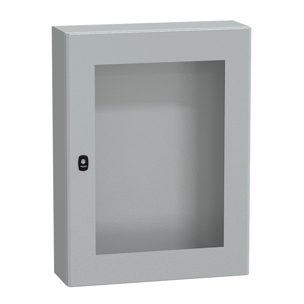 Cassetta in acciaio montata a parete, Spacial S3D, porta trasparente, senza piastra di montaggio, 800x600x200mm, IP66, IK08