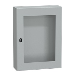 Cassetta in acciaio montata a parete, Spacial S3D, porta trasparente, senza piastra di montaggio, 800x600x200mm, IP66, IK08