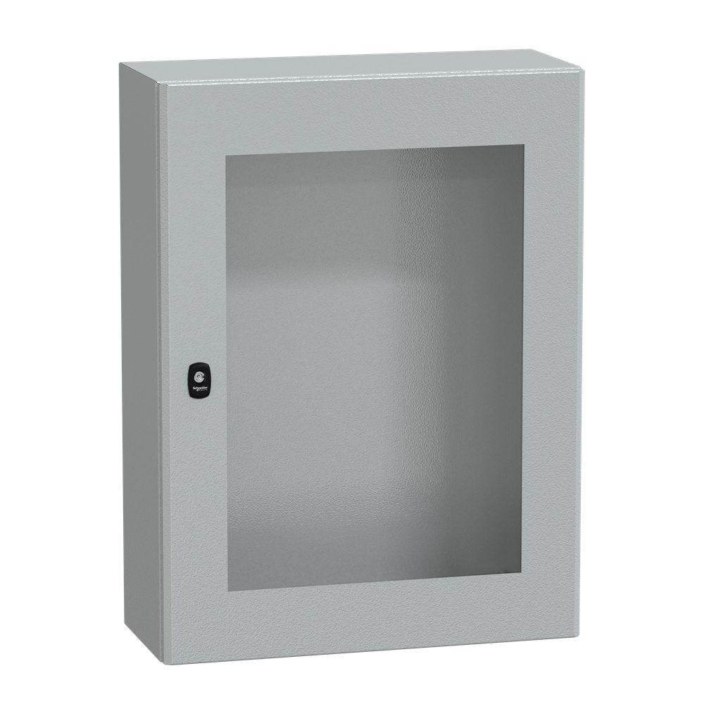 Cassetta in acciaio montata a parete, Spacial S3D, porta trasparente, senza piastra di montaggio, 800x600x250mm, IP66, IK08