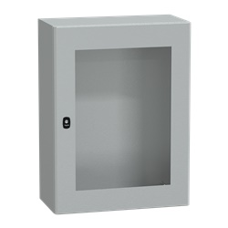 Cassetta in acciaio montata a parete, Spacial S3D, porta trasparente, senza piastra di montaggio, 800x600x300mm, IP66, IK08