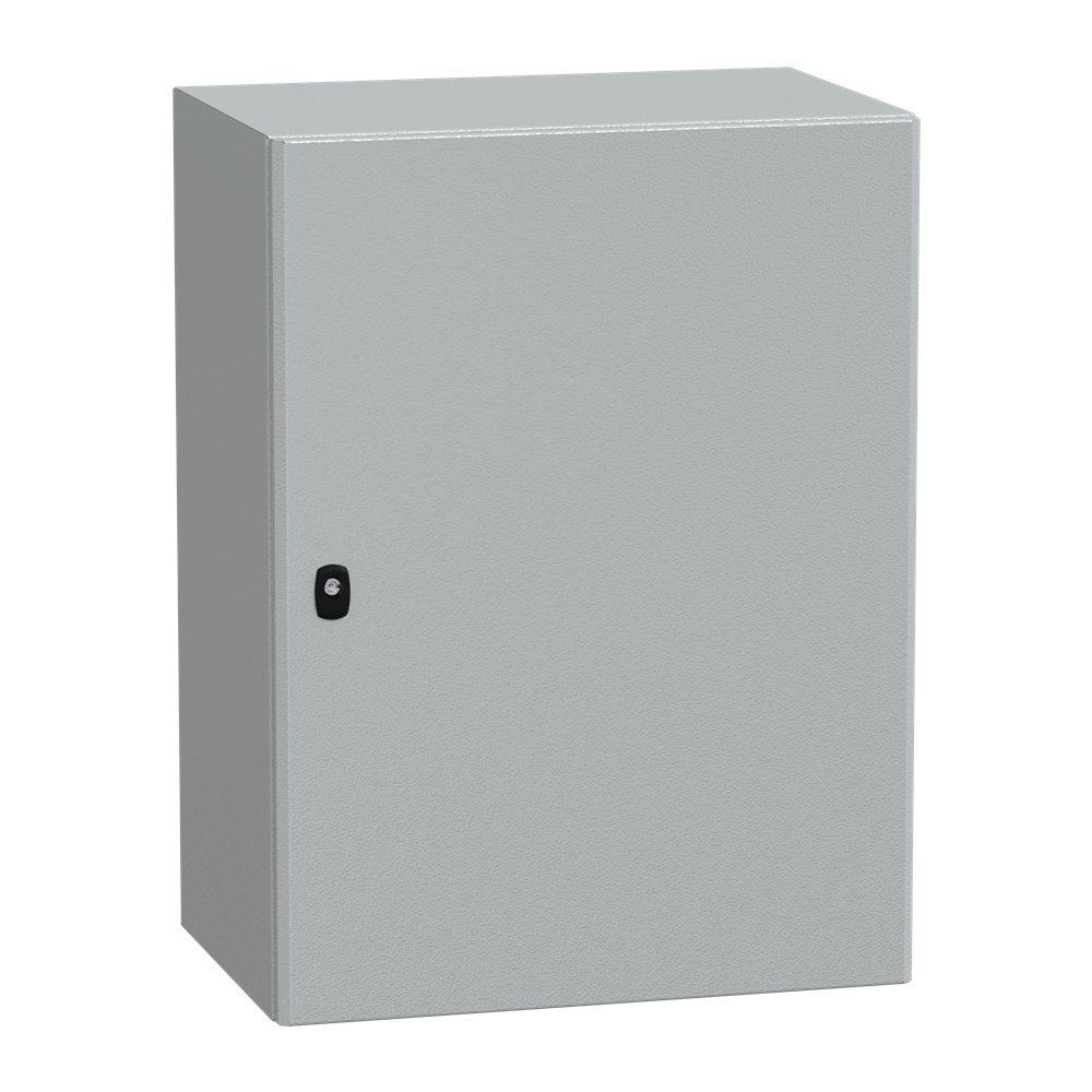 Cassetta in acciaio montata a parete, Spacial S3D, porta piena, con piastra di montaggio, 800x600x400mm, IP66, IK10