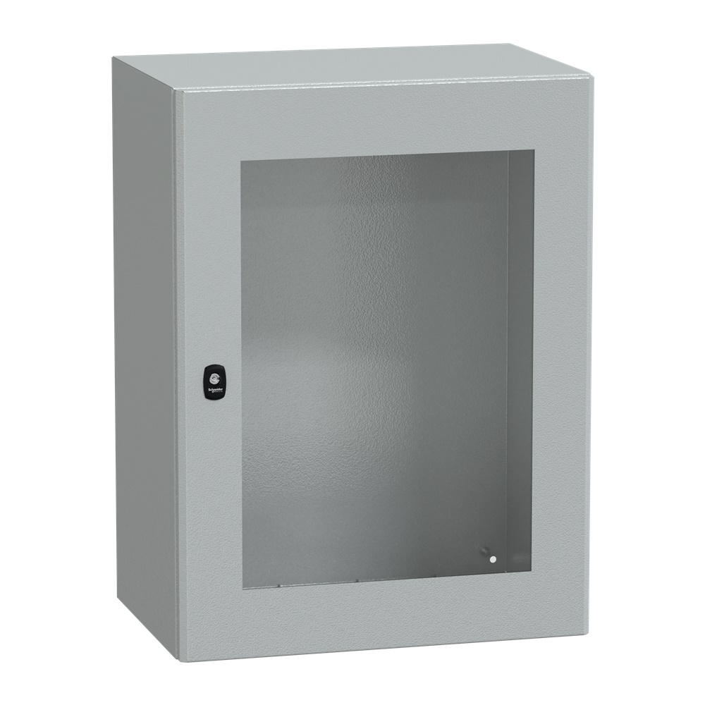 Cassetta in acciaio montata a parete, Spacial S3D, porta trasparente, senza piastra di montaggio, 800x600x400mm, IP66, IK08