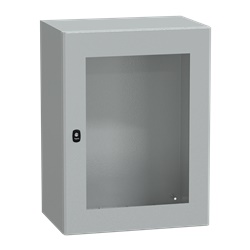 Cassetta in acciaio montata a parete, Spacial S3D, porta trasparente, senza piastra di montaggio, 800x600x400mm, IP66, IK08