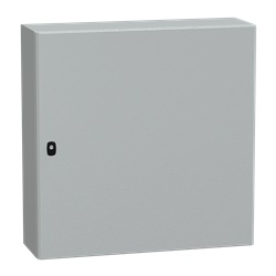 Cassetta in acciaio montata a parete, Spacial S3D, porta piena, con piastra di montaggio, 800x800x250mm, IP66, IK10