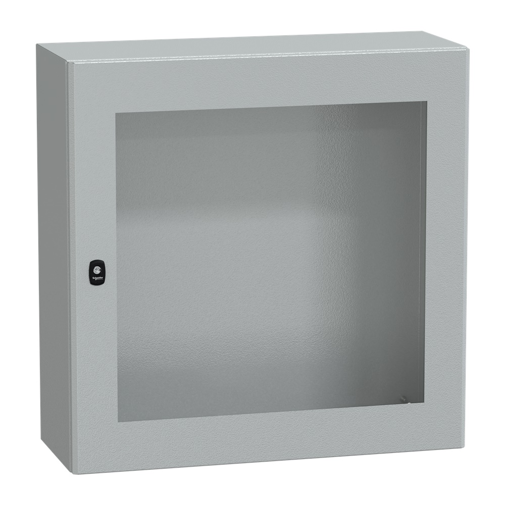 Cassetta in acciaio montata a parete, Spacial S3D, porta trasparente, senza piastra di montaggio, 800x800x300mm, IP66, IK08