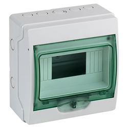 Centralino Mureva IP65 8 moduli portellina trasparente grado protezione elevato isolamento classe II uso elettrico industriale