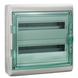 Quadro parete Mureva Enclosures IP65 2 file 36 moduli per installazioni residenziali isolamento doppio classe II