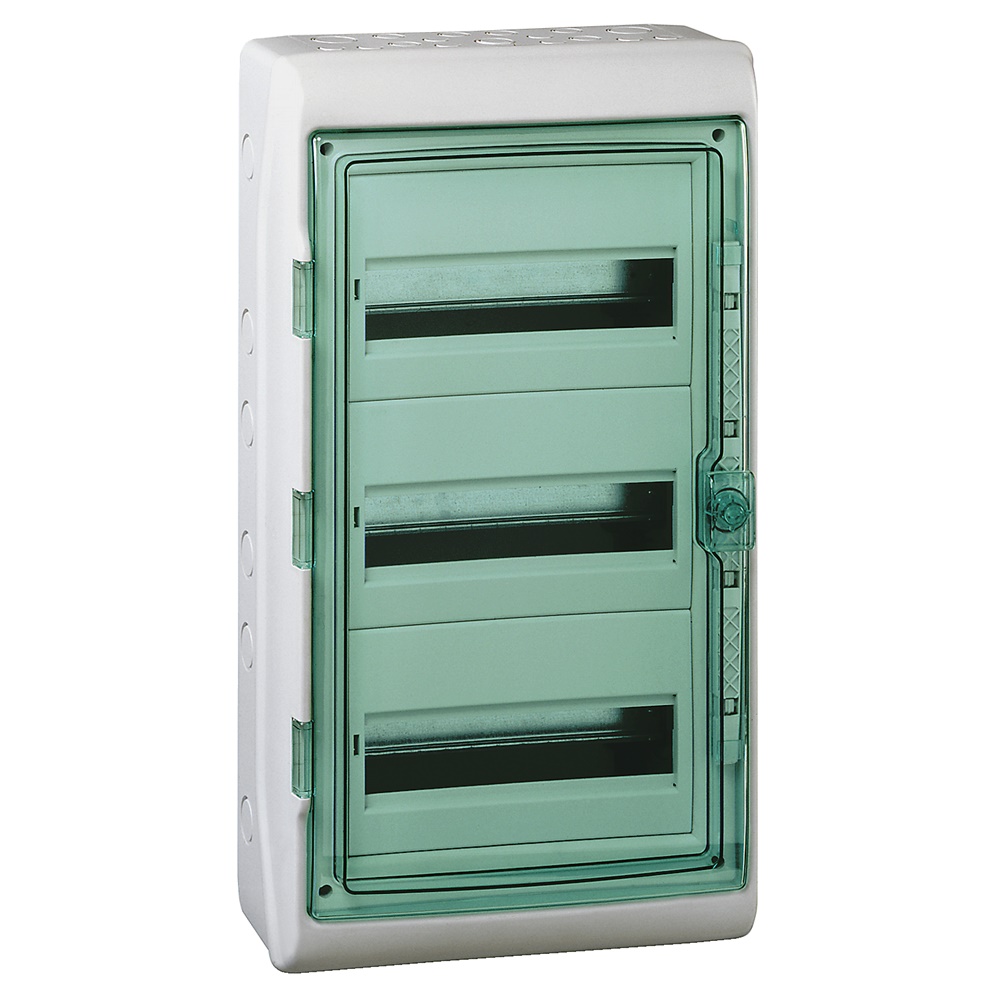 Quadro parete Mureva IP65 36 moduli con porta trasparente, guida DIN, morsettiera, per installazioni residenziali e industriali