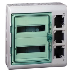 Quadro parete Mureva IP65 2 file 24 moduli 3 aperture per installazioni elettriche