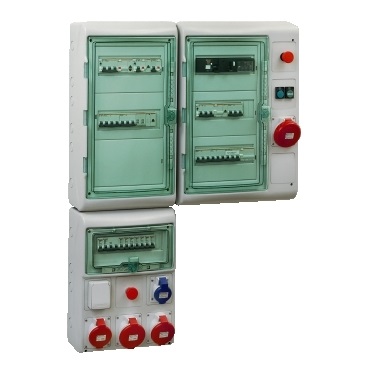 Quadro parete Kaedra IP65 + interfaccia 3 file 36 moduli 4 aperture