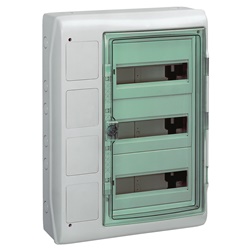 Quadro parete Mureva IP65 36 moduli 3 file 4 aperture protezione IK09 isolamento doppio classe II