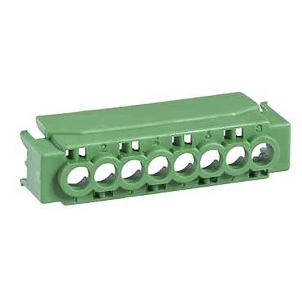 Protezione IP20 per morsettiera 8 fori, colore verde
