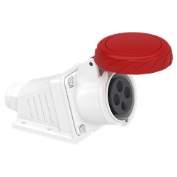 Presa fissa industriale IP67 16A 380V 3P+T grigio chiaro per uso parete