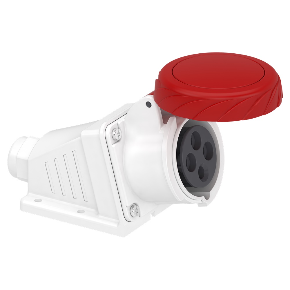 Presa industriale fissa IP67 16A 3P+N+T 380V parete grigio chiaro RAL 7035