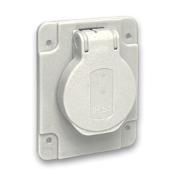 Presa da incasso Schuko 10/16A 250V 2P+T grigia IP54 IK09 per uso industriale