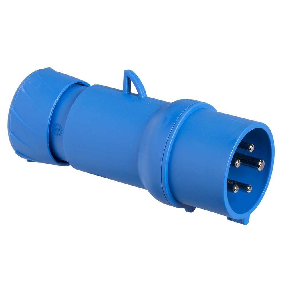 Spina mobile industriale IP44 16A 220V 3P+N+T cablaggio rapido colore blu uso elettrico professionale