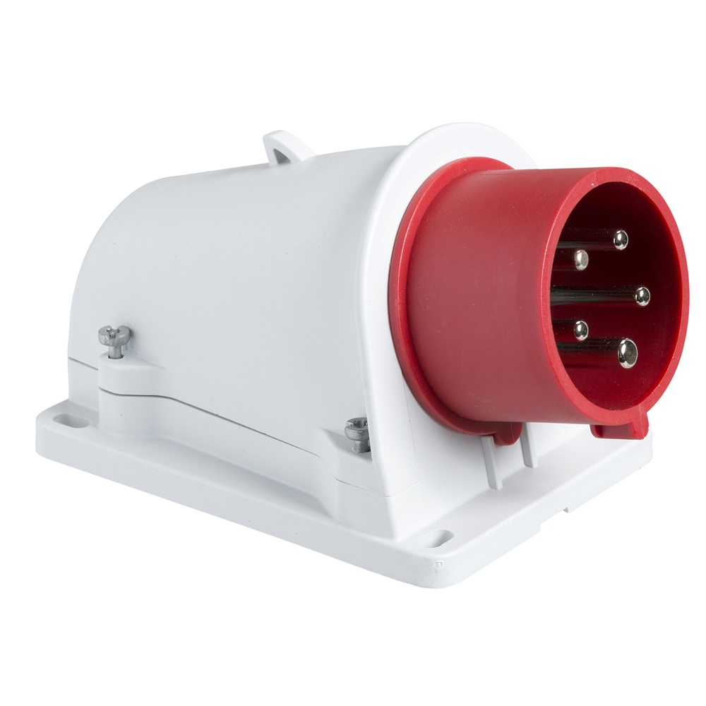 Spina industriale inclinata da parete 16A 400V 3P+N+T IP44 cablaggio rapido uso industriale