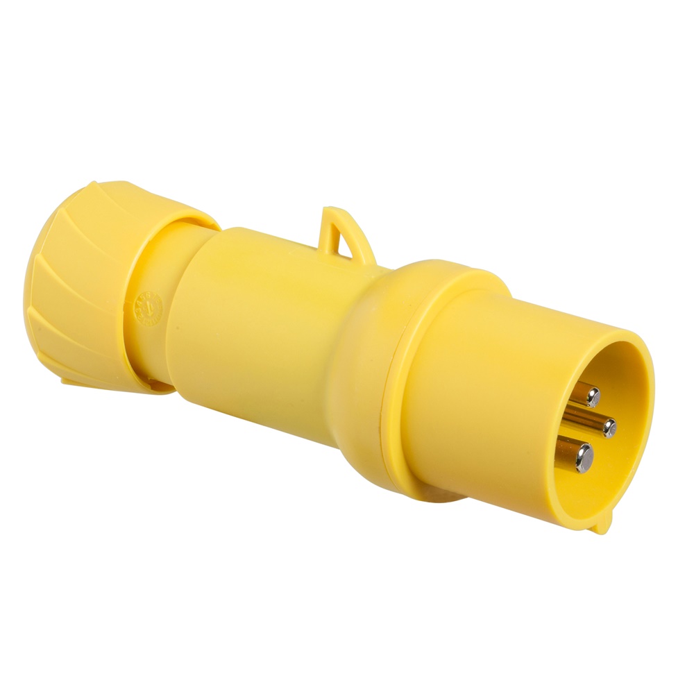 Spina mobile industriale 32A 110V 2P+T IP44 cablaggio rapido gialla