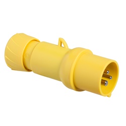 Spina mobile industriale 32A 110V 2P+T IP44 cablaggio rapido gialla