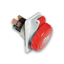 Presa fissa industriale inclinata IP67 16A 380V 3 poli cablaggio rapido colore grigio
