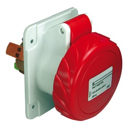 Presa fissa industriale incasso diritta 3 poli + terra 32A 380V IP67 cablaggio rapido