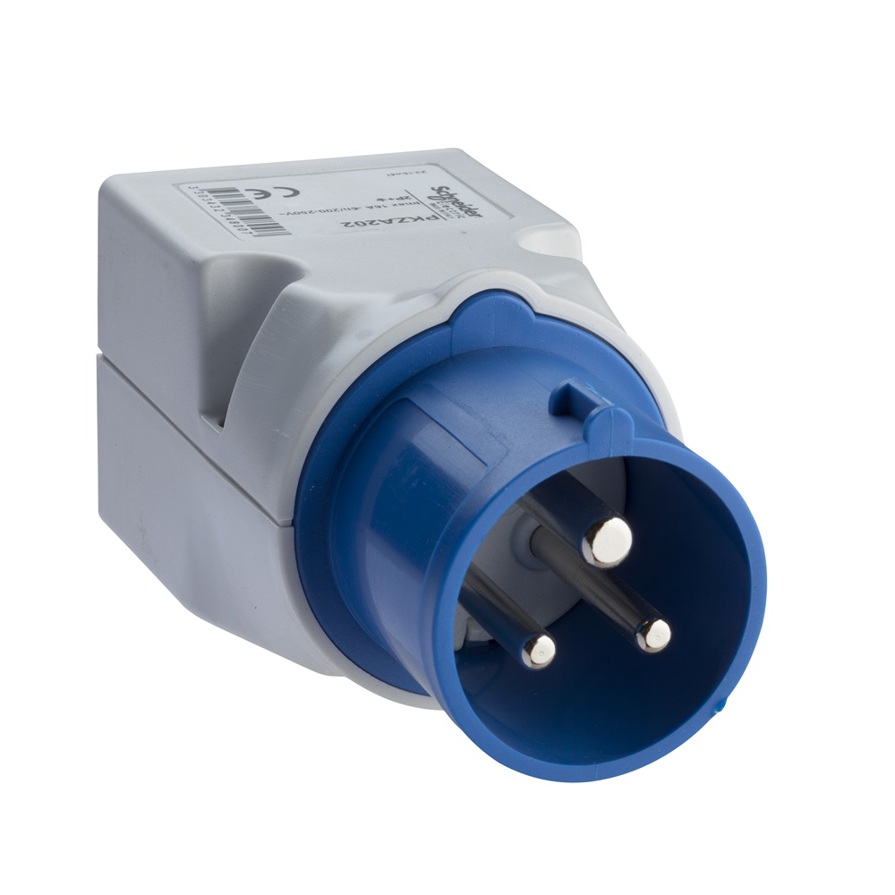Adattatore industriale 2P+T 16A 230V doppio bipasso per uso domestico Italia blu
