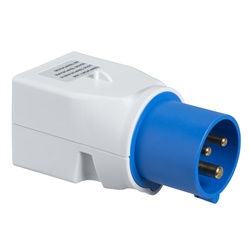 Adattatore industriale 2P+T 16A 230V convertitore spina standard italiana blu IP20 IK08