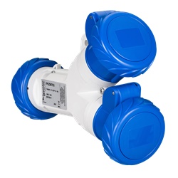 Moltiplicatore industriale 2U 2P+T 16A 220V IP67 per uso temporaneo ambienti industriali