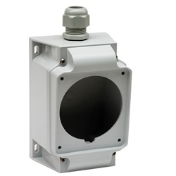 Scatola fondo prese incasso 16A/32A 3PN+T PratiKa IP67 IK09 grigio RAL7035 uso parete