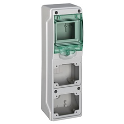 MiniQuadro Mureva IP65 4 moduli 2 prese incasso per installazioni residenziali