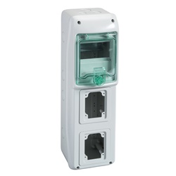 Quadro Mureva IP65 5 moduli 2 prese incasso centralino stagno per residenziale