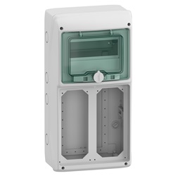 Quadro Kaedra IP65 8 moduli 2 prese interbloccata Unika