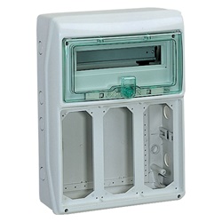 Mini quadro elettrico Mureva IP65 13 moduli portella verde trasparente per installazioni rapide