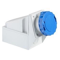 Presa fissa industriale IP67 63A 2P+T 220V parete grigio chiaro RAL7035